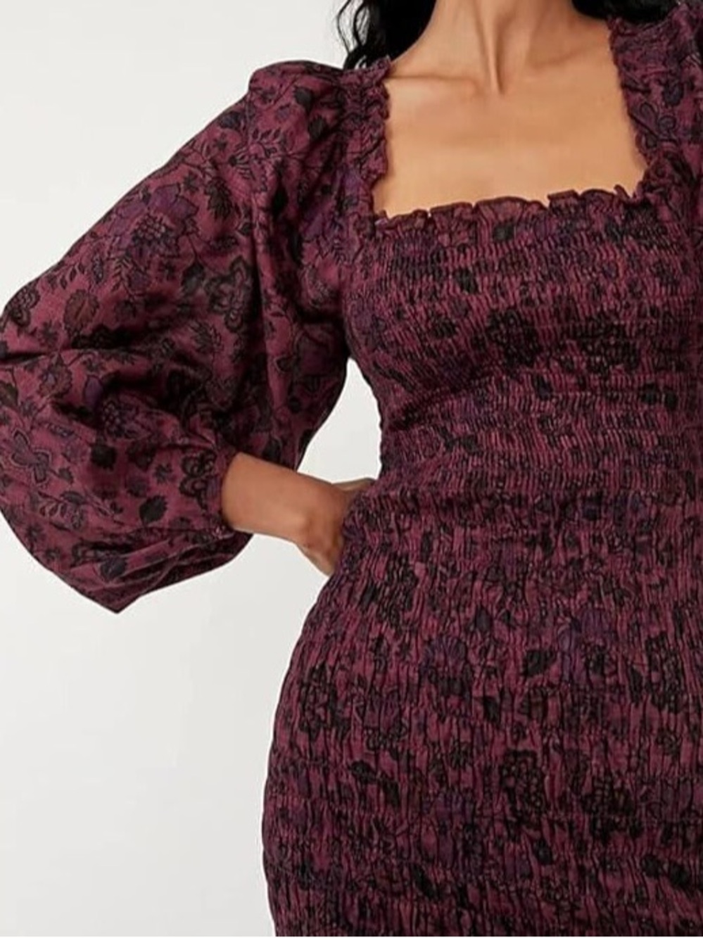 Free People Smock It To Me Long Sleeve Mini Dress Size Small